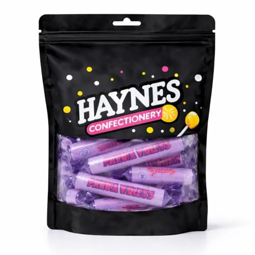50 x Parma Violet Sweets in resealable bag, Bulk, Assorted Sweet Pick and Mix for Parties, Gifts, and Sharing Retro, Old School, Bag Fillers, Haynesdiscounts Ltd