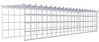 GABIONA - Gabione rettangolare in pietra, larghezza maglie: 5 x 5 cm, profondità 20 cm, cesto di coltivazione tipo 4, chiusura a spirale, zincato galvanizzato (100 x 20 x 20 cm)