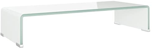 vidaXL TV-Aufsatz Monitorerhöhung Glasaufsatz TV-Bühne Fernseher Erhöhung Monitor Bildschirmerhöhung Schreibtischaufsatz Glas Grün 60x25x11cm