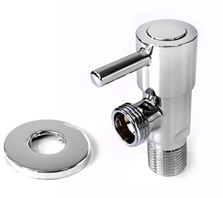Xcel Home Chrome Stop Isolation Valve for Douche | On/Off Muslim Shattaf Plated Tap | Toilet Bidet Spray with Single Lever Angle Switch 1/2 BSP Connection | 1 Piece Perfect for Toilet & Bidet Etc