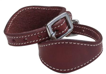 Showman Western-Steigbügel, Leder, doppelt genäht, Burgunderrot