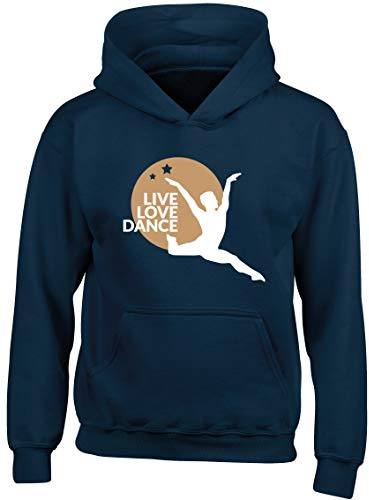 Hippowarehouse Live Love Dance Ballet (boy) Kids Children's Unisex Hoodie Hooded top Navy