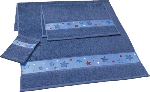 Erwin Müller Kinder-Frottier-Set 3-TLG Walk-Frottier blau Größe 70x110 cm + 50x70 cm + 15x21 cm