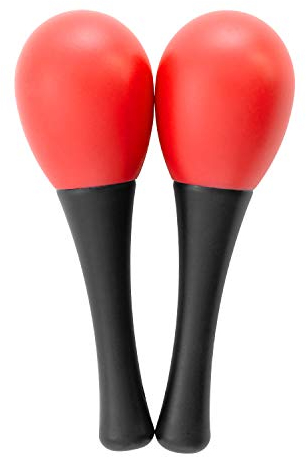 TIGER MAR01 Mini Maracas in rot, Eier-Shaker Maracas, Paar Schlagshaker für Schule und Percussion Gruppen