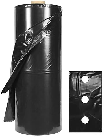 ESTO Telo Pacciamatura Passo 40, Varie Misure Fino a 1000 Metri, Telone Nero Film Pacciamatura Pacciamante Elastico Tessuto Anti Erbacce 80 cm/100 mt