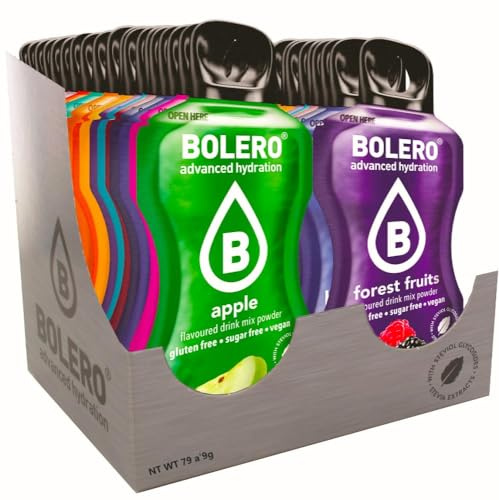 Bolero Drinks Mix Todos los Sabores de Bolero 75x9g, 3x8g, 1x7g | Polvo para bebidas sin azúcar endulzado con stevia (Todos los sabores de Bolero, 79 piezas