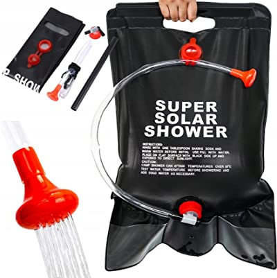 GEEZY Solar Shower Bag Outdoor Picnic Hiking Travel Shower Head Portable Camping Hot Water Bath Folding
