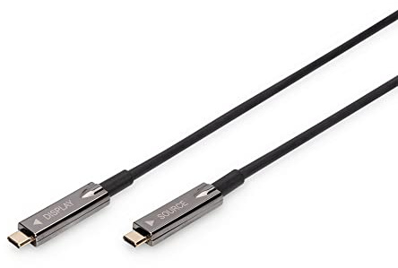 DIGITUS Glasfaser USB-C-Kabel – 10 m – UHD 4k 60Hz – DisplayPort 1.2