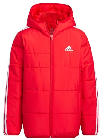 adidas Unisex Kinder 3-Stripes Padded Jacket Kids, better scarlet, 7-8 Years