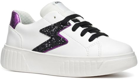 Geox J MIKIROSHI Girl A - Scarpe da Ginnastica Bambina, White/Purple,
