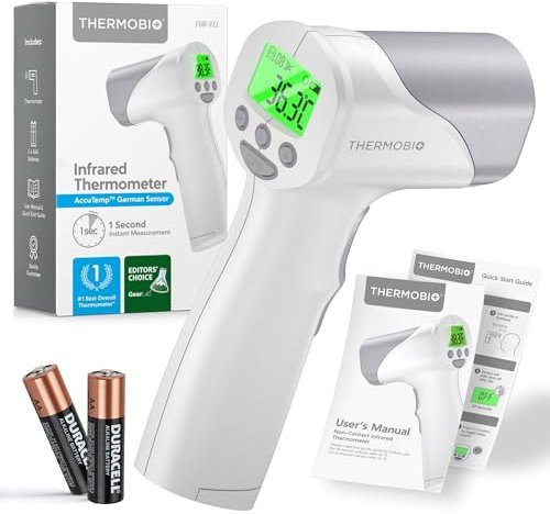 Thermomètre Frontal Infrarouge Sans Contact à Usage Médical, Adultes et Bébés Haute Précision, Résultats Immédiats, Bi-Mode Objet et Front