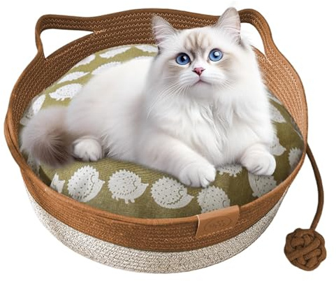 Letto riscaldante per animali domestici, ortopedico per cani, cuccia per gatti, tappetino in tessuto resistente ai graffi, lavabile, cuscino rimovibile in corda di cotone, morbido per esterni