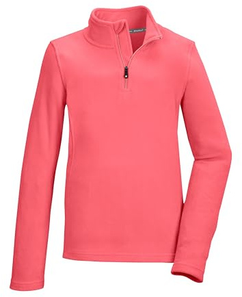 killtec Mädchen Fleeceshirt mit Stehkragen und Reißverschluss KSW 247 GRLS FLC SHRT, Coral pink, 164, 43381-000