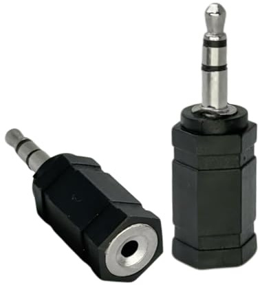 SPTSSWET Audio Adapter 2,5mm Klinke Buchse an 3,5mm Stecker für Kopfhörer Mikrofon Schwarz 2 Stück