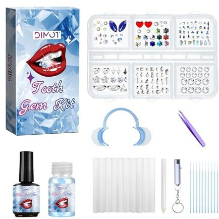 LMDGDS Zahnschmuck, DIY Zahnschmuck Set, Shinning Tooth Gem kit Schmuck Zubehör mit 150* Kristalle Für Party Daliy Leben (Serie F)