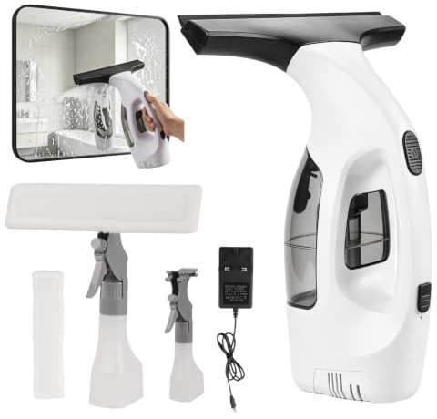 Limpiador de ventanas, aspiradora inalámbrica con succión de 1,5 KPA, tanque de agua sucia de 150 ml, hoja de goma de 28 cm, batería de 3000 mAh, equipo de limpieza de ventanas para vidrio, IPX4