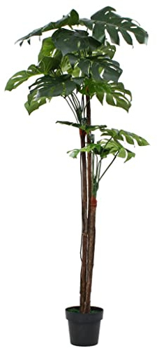Augerlite Konstgjord monstera fönsterblad med kruka 170 cm grön, bottenduk för kontor och vardagsrum, 24 blad, trähandtag, vårdfri inomhusväxt