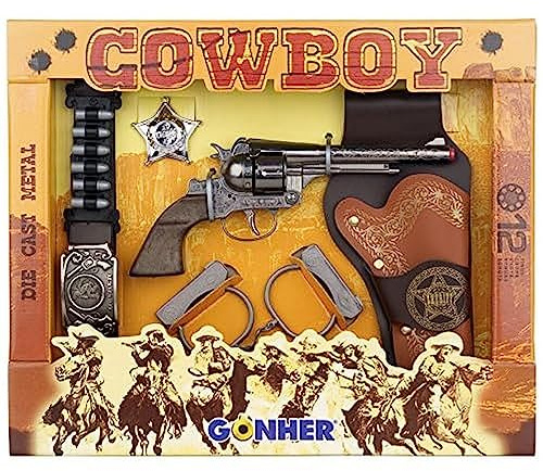 Gonher - Playset Cowboy, Revolver con 12 Disparos (235/0)