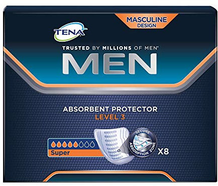 TENA Men Absorbent Protector Incontinence Pads - Level 3 (Pack of 8)