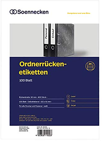 Soennecken Ordneretikett 66309 breit/kurz sk weiß 400 St./Pack.