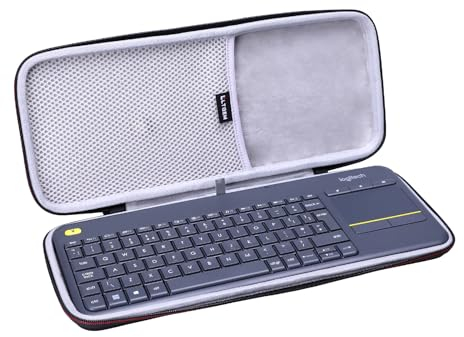 L LTGEM EVA Hard Case for Logitech K400 Plus Wireless Touch TV Keyboard - Travel Protective Carrying Storage Bag