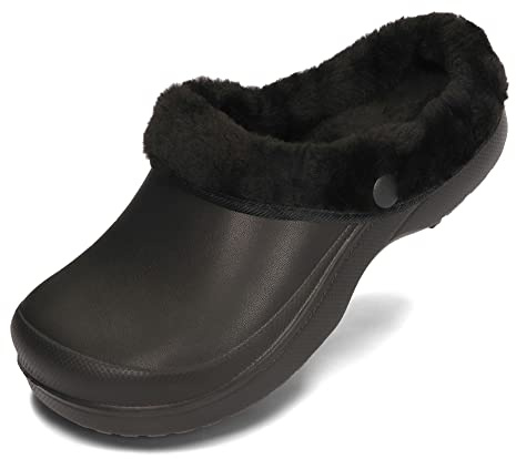 PLAME Sabots Unisexes EVA Femmes Hommes Doublés Chauffants Chaussures de Jardin 36-46 UE (Onyx, Système Taille Chaussures EU, Adulte, Numérique, Moyen, 40)