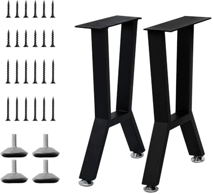 ITeeLas Metal Table Legs 16 Inch Heavy Duty Bench Legs DIY Metal Coffee Table Legs Black Set of 2 16 H×11 W