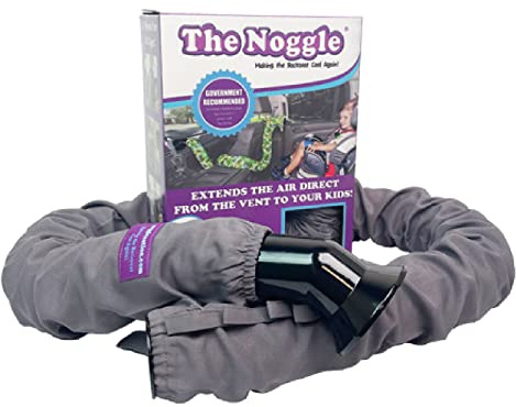 NOGGLE, 8ft - Kids Personal Air Conditioning System, Made in USA, Directs Cool Air to Children in The Backseat - Air Conditioning Vent Hose for Vehicles, Making The Back Seat Cool Again - Grey