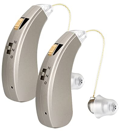 Amplificador de Sonido Recargable, Amplificador Auditivo BTE, 2 Unidades, Izquierda y Derecha, Retroauricular, Uso Sencillo, Discreto, Manual Español, Cancelación Ruido (ST-01)