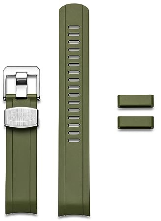 Crafter Blue CB13-GMT 20 mm gebogenes Ende Uhrenarmband Gummi Armband Ersatz für Seiko MM200 GMT, SPB381, SPB383, SPB385, SBEJ009, SBEJ013, SBEJ011 - Grün