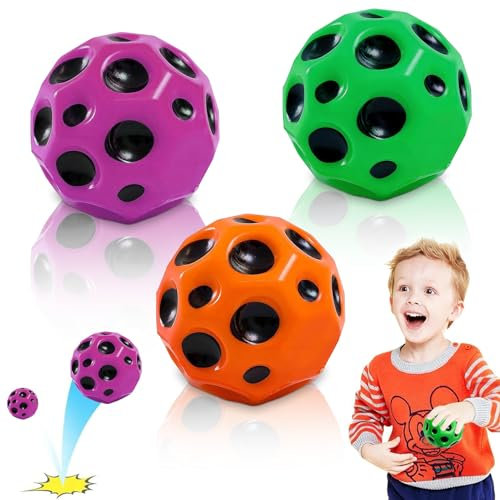 TECHEEL Stressball Kinder Moon Ball Bounce Ball Springball Moonball Original Anti Stress Spielzeug Bälle Antistressbälle für Kinder Erwachsene Mitgebsel Gastgeschenke Kindergeburtstag