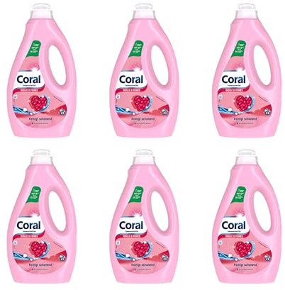 6 detergenti delicati Coral in lana e detersivo liquido fine per una pulizia delicata, 23 litri (1,15 l)