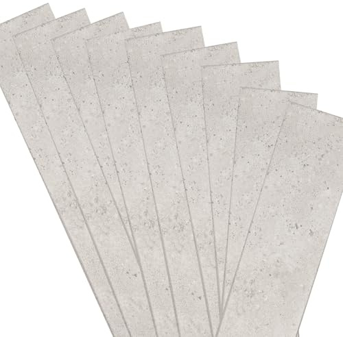 20m² / 120 Stück Deckenplatten Deckenpaneele Deckenverkleidung, Betonoptik Betonlook weißer Beton, Polystyrol XPS Imitat Wandpaneelen Styropor 100x16,7cm100x16,7cm (PP-120)