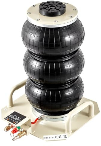 Cric pneumatique à triple sac 3 tonnes/2993,7 kg avec six tuyaux en acier – Cric pneumatique pour réparation de garage de voiture – Cric pneumatique pour levage facile et entretien du véhicule