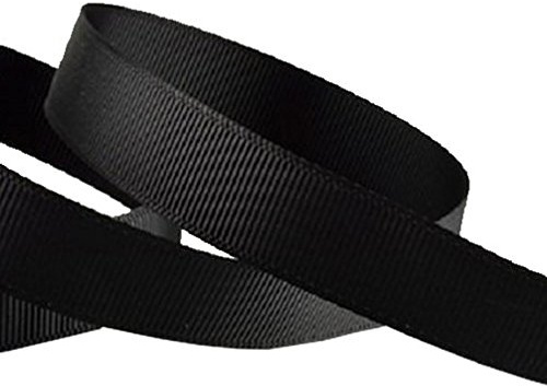 Black Grosgrain Ribbon – 10 Metre Roll, 25mm Wide – Durable Ribbed Fabric Ribbon for Crafts, Gift Wrapping, Sewing, Hair Bows, Decorations & DIY Projects