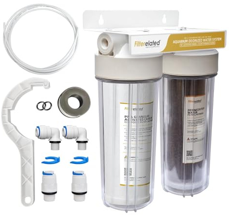 Filterelated Aquarium di Filter tds reduzieren Entchlorung PP Kohlenstoff DI Deionised wasser System Farbwechselndes Mixed Bed Resin für RO-Filtrationsgerät,Haushalt,Hydrokultur,Kaffeemaschinen