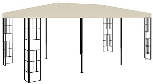 Pavillon de jardin étanche avec protection UV – 3 x 6 m Crème Idéal pour le marché camping mariage – Avec pieds en métal robuste – Abri solaire d'extérieur