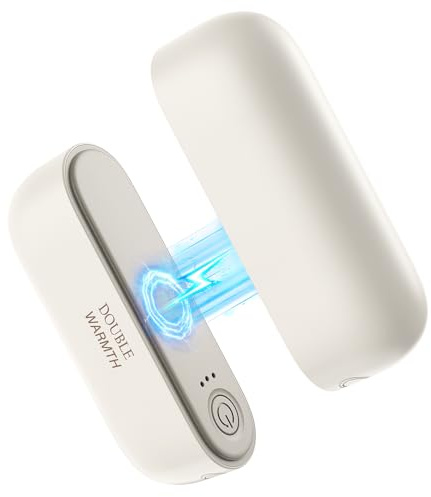2 stycken elektriska handvärmare, handvärmare, uppladdningsbar, 6 000 mAh delad magnetisk, 3 värmenivåer USB-powerbank vinterpresenter för kvinnor, män, familjer (svart)
