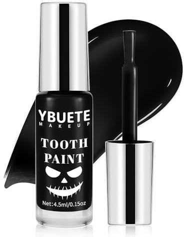 YBUETE Professional Halloween Black Tooth Paint, Temporary Black Tooth Paint，Decayed Rotten Cruddy Missing Teeth Makeup, Perfect for Cosplay, Halloween Makeup, Theater, Costume Party
