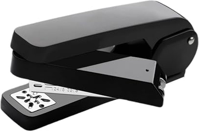 B Baosity Grapadora Mini Giratoria Manual Rotativa con Ocho Ángulos Ajustables Y Capacidad de 50 Hojas PP Y Metal Adecuada para Hogares Oficinas E, Negro