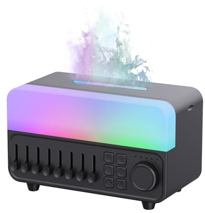 QUMOX A14 Aroma Diffuser with White Noise, 150ml Essential Oil Diffuser with Warm Ambient Light, 5-Hour Timer, USB Powered for Bedroom, Desk and Relaxation