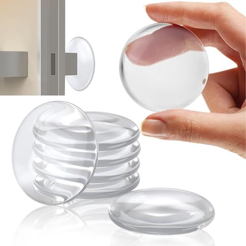 20 Piezas Topes para Puertas Adhesivos Transparentes 50x8mm,Protector de Pared y Suelo de Silicona –Amortiguador Silencioso para Puertas, Muebles, Armarios y Ventanas – Parachoques Adhesivo Universal