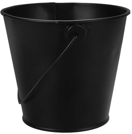 GALPADA Secchio per Grasso da Griglia in Lamiera Nera, Contenitore Olio per Barbecue da Esterno, per Pulizia e Manutenzione Barbecue da Giardino