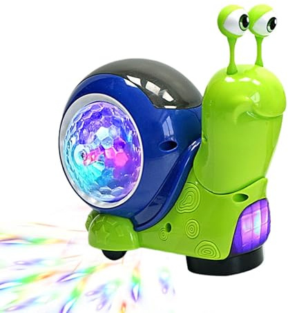 Generisch Giocattolo Lumaca di Granchio | Lumaca di Musica Elettrica | Giocattolo Interattivo Sensore con Luce per Bambini Ragazze Gioco (Snail [Green])