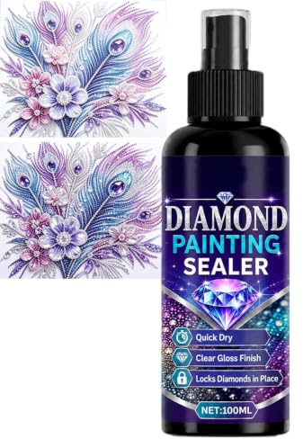 Diamond Painting Sealer Spray, snabbhärdande klar glans Diamond Art Sealant, klar skyddsbeläggning för att säkra borrar, förbättrad Diamond Art Sealer, håller Diamond Art fast och (1 st.)