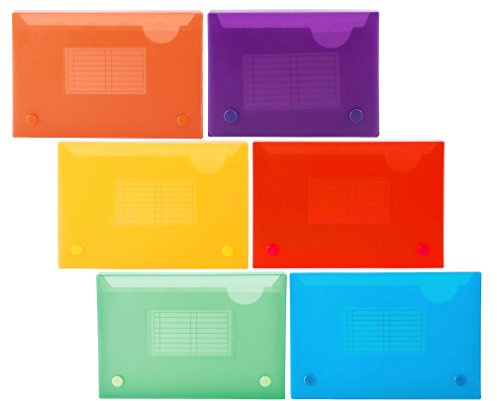 Filexec 5 x 8 Inch Index Case, Snap Button Closure, 5 Index Dividers, Assorted (Pack of 6) (50101-2091)