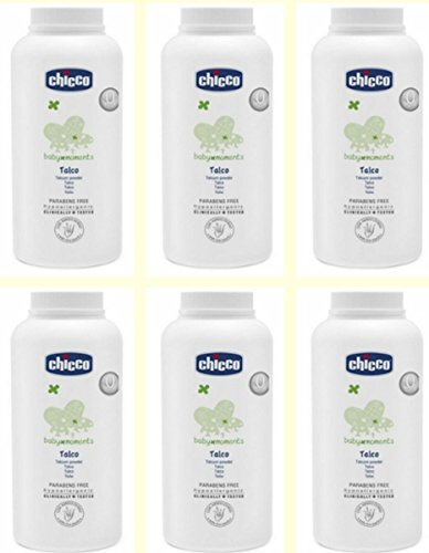 6 X Polvere di Talco Chicco Baby Moments Per la cura di Bambini e neonati
