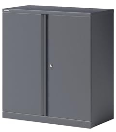 BISLEY | Armario de Puertas batientes Essentials | 1 balda, 2 pisos de archivadores, gris antracita