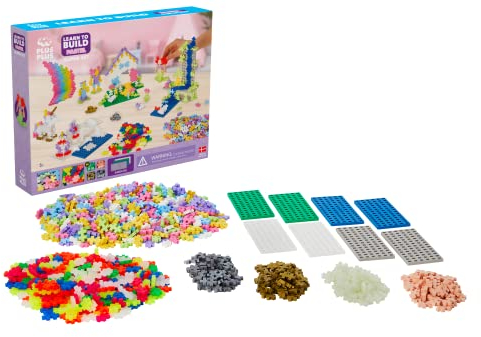 Plus-Plus Geniales Konstruktionsspielzeug, Learn to Build Super Pastell Bausteine-Set, 1200 Teile, 5.8 cm x 34.5 cm x 27.5 cm