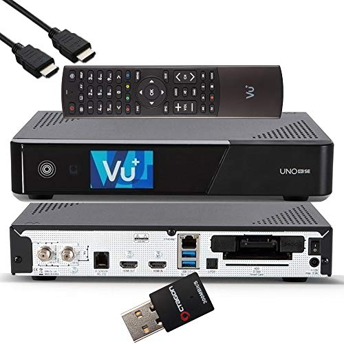 VU+ UNO 4K SE UHD HDR DVB-S2 FBC Sat Twin Tuner Récepteur E2 Linux, Youtube, récepteur de Disque Dur, CI + Lecteur de Carte, Lecteur média, USB 3.0, EasyMouse HDMI, WiFi 300Mbit